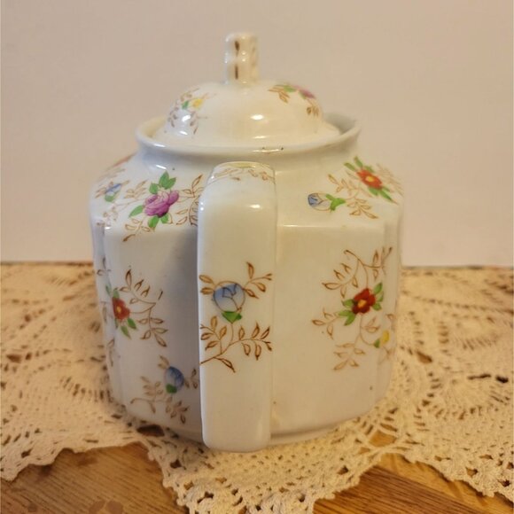 Porcelain Hand Painted Square Floral Teapot w/Lid Takito Japan - Picture 3 of 13